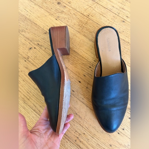 Soludos leather mule pointed toe block heal - Picture 4 of 15